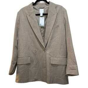 H&M Men’s Double-breasted Button Blazer- Beige Size L
